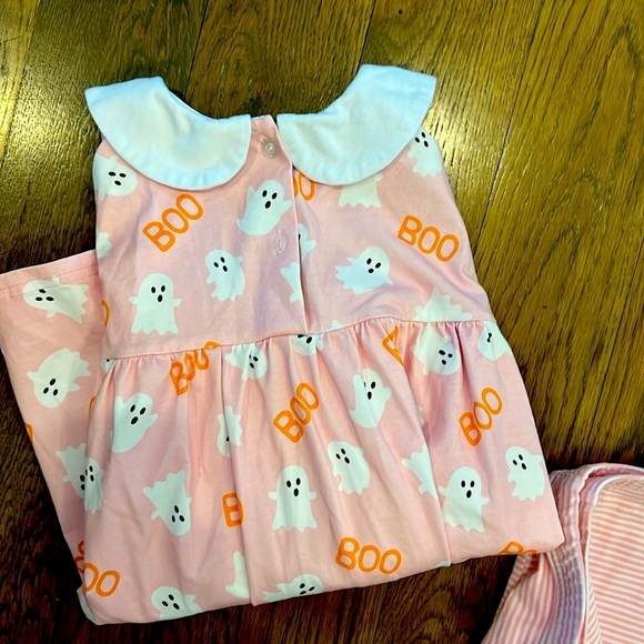 Girls Matching Ghost Set with Striped Leggings - Picture 4 of 4